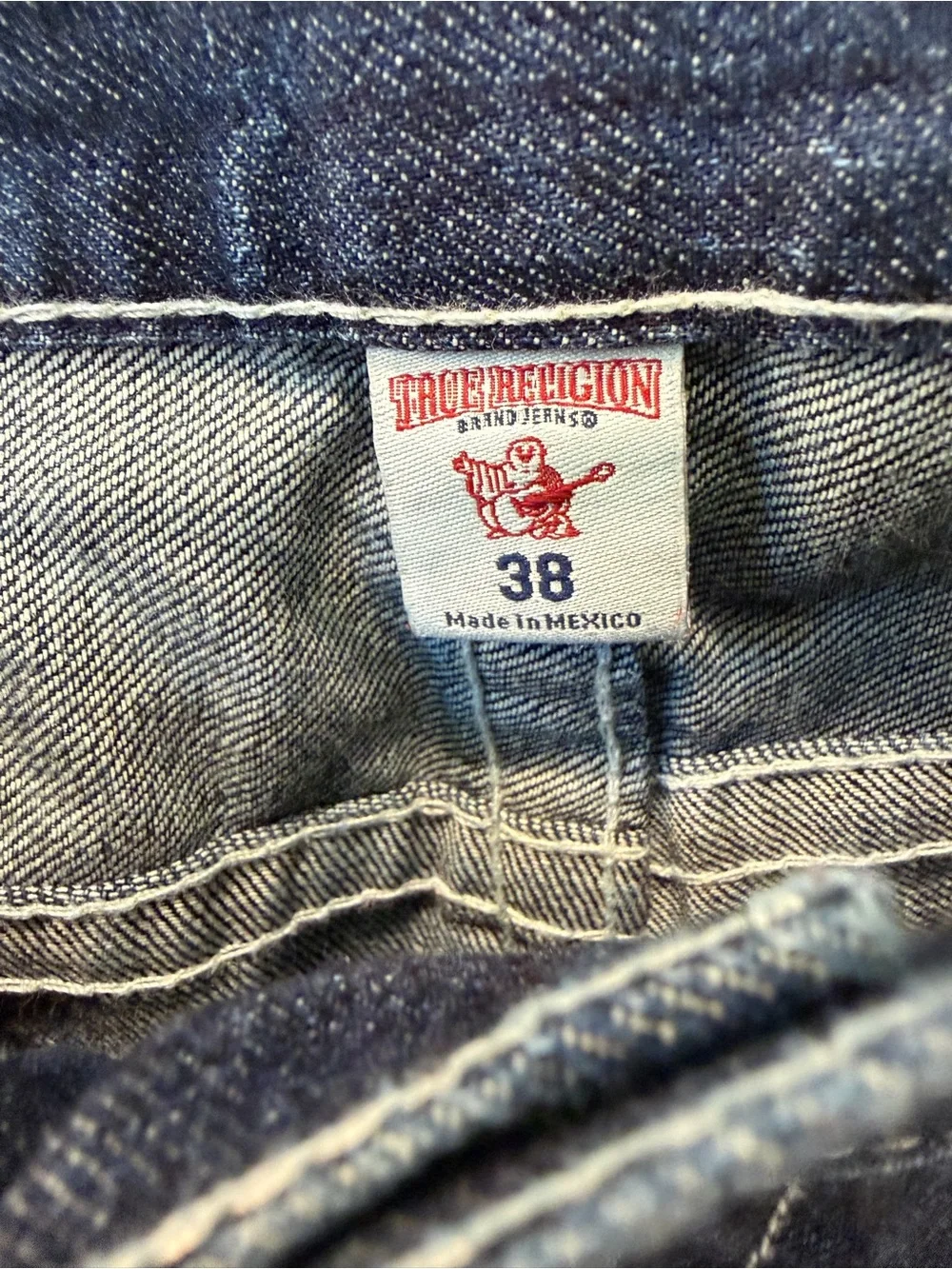 NWT True Religion Rocco Skinny Flap Natural SN Dark Wash Jeans Y2K Street 38